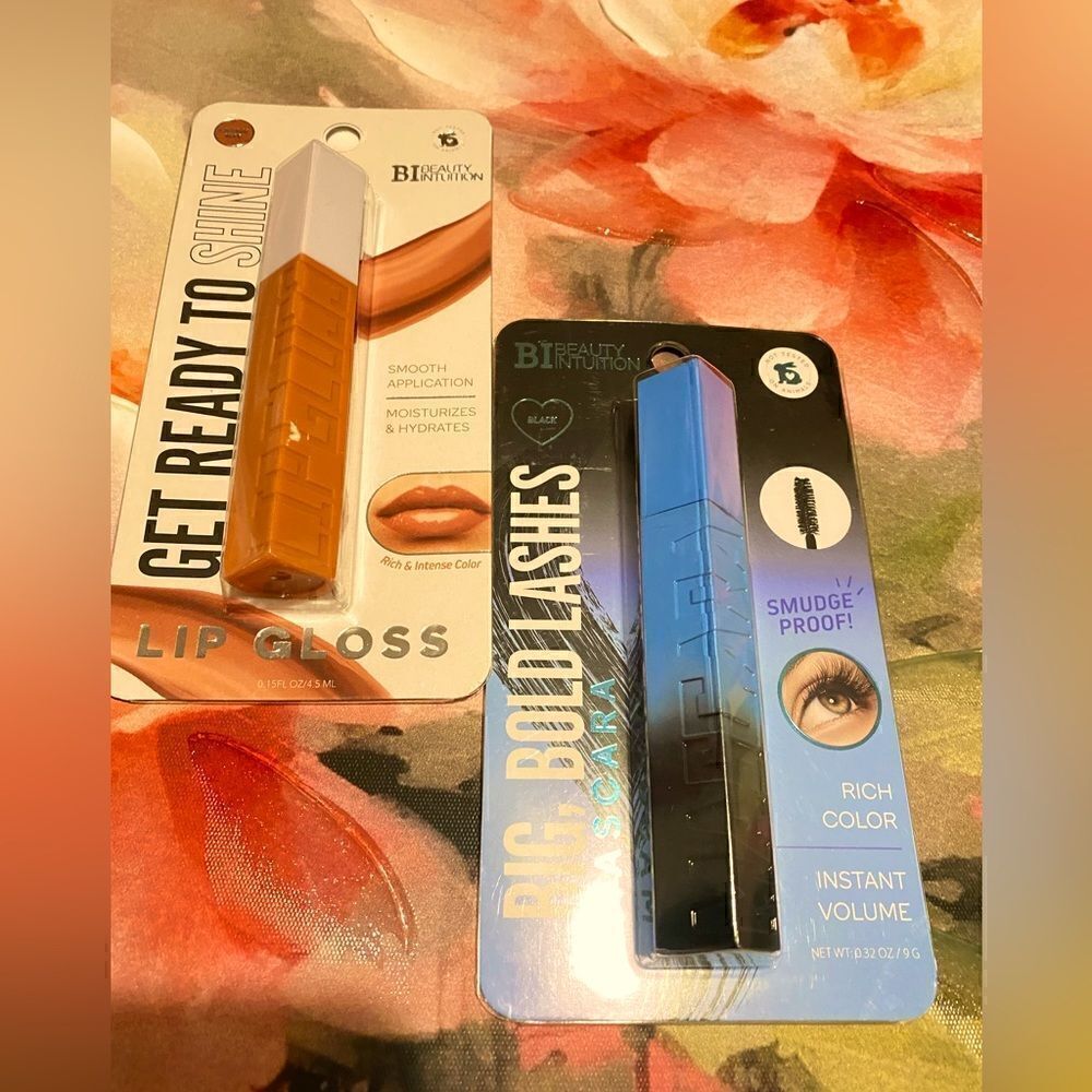 🛍️2 Beauty Intuition  Natural Nude Lip Gloss 💄 & Big Bold  Lashes Mascara 💥